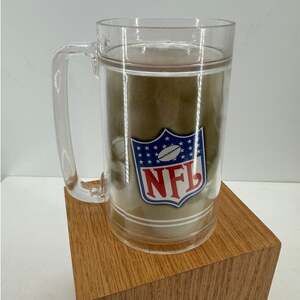 NFL Football Insulated Tumbler Mug Double Wall Clear Sports Fan Vintage 6"
